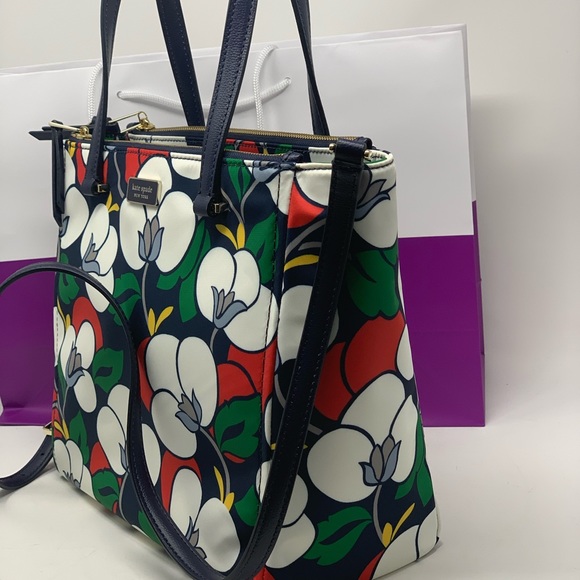 Kate spade dawn breezy nylon floral satchel bag - Picture 3 of 7